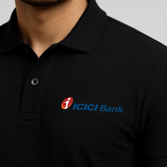 ICICI Bank Branded Polo T-Shirt – 100% Soft Biowash Cotton