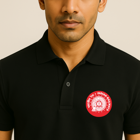 Indian Railways Branded Polo T-Shirt – 100% Soft Biowash Cotton