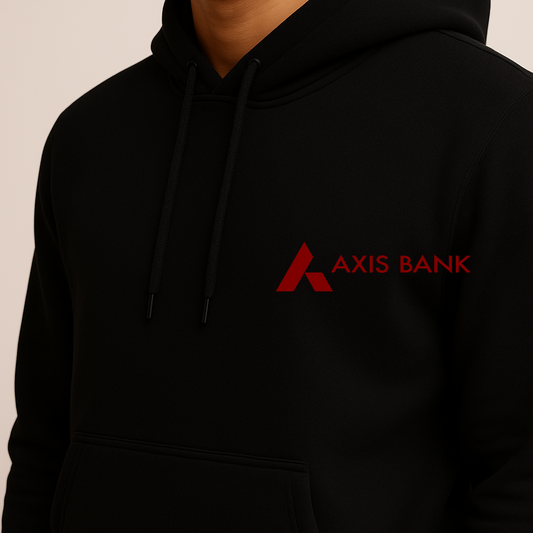 Axis Bank Official Black Hoodie – Cotton Blend with Logo