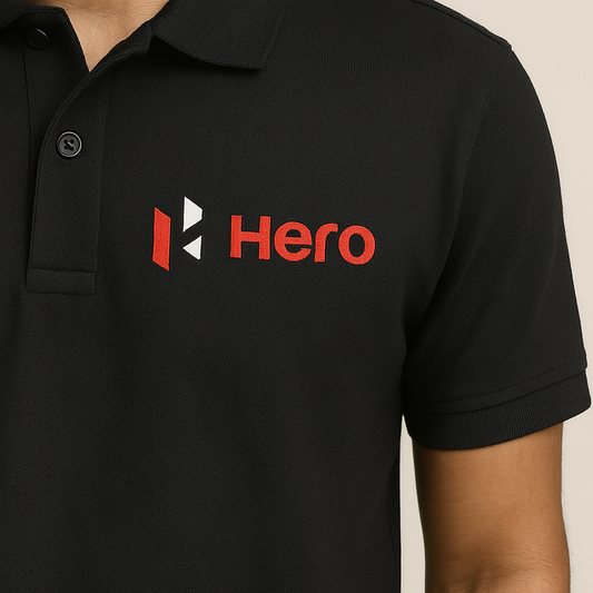 Black Hero Branded Polo – Soft Biowash Cotton