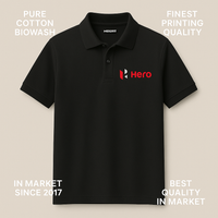 Black Hero Branded Polo – Soft Biowash Cotton
